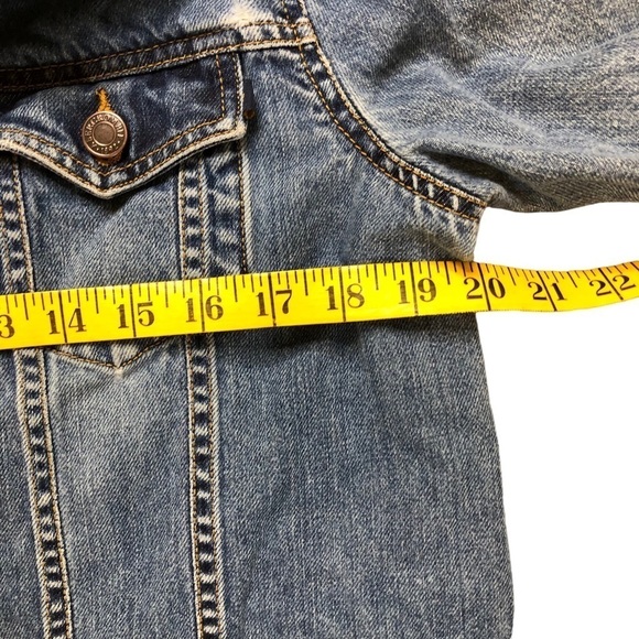 VTG Abercrombie & Fitch Cotton Denim Jacket Jean Jacket with Rips Womens - Picture 10 of 12